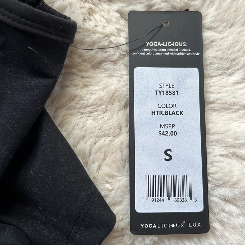 NWT Yogalicious Lux Black Crop Top Size Small - Picture 6 of 6